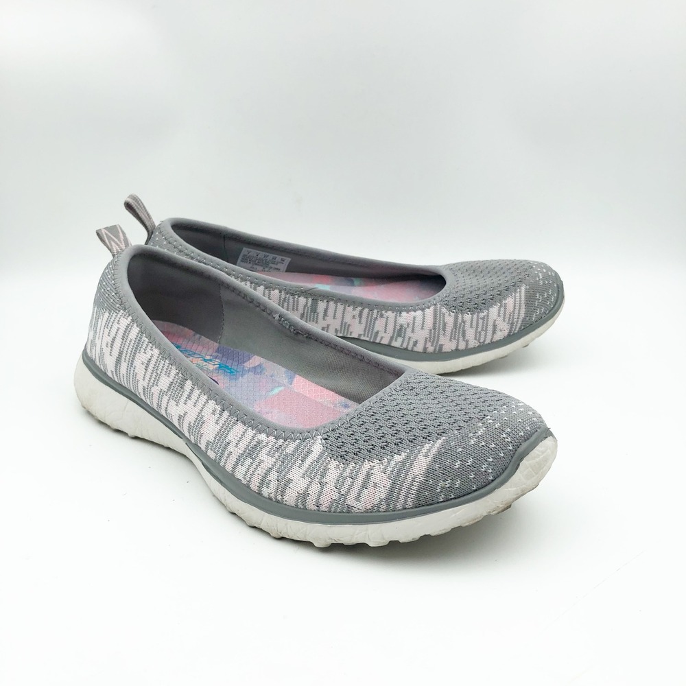Skechers Shoes Womens 7 On-The-Go Flex Radiant GoWalk Grey Pink Knit Ballet Flat